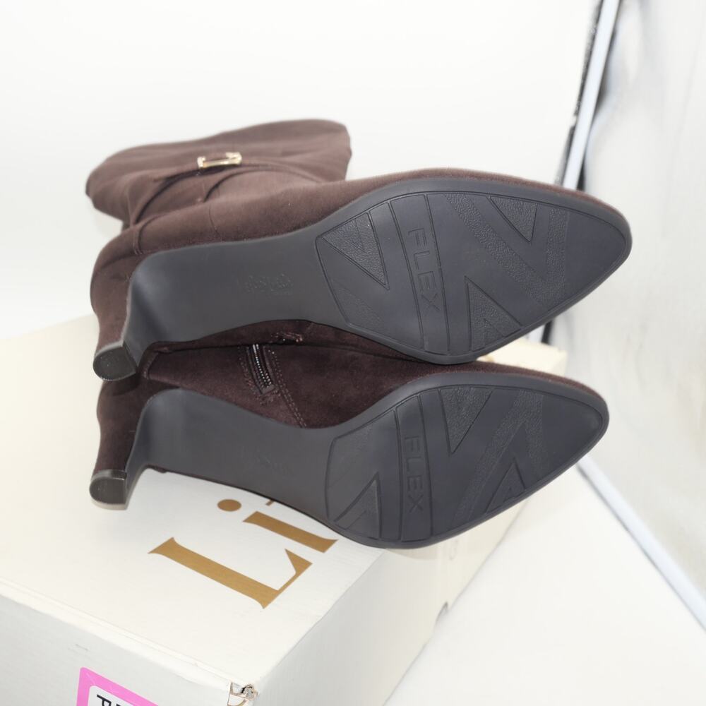 NEW LifeStride Women's 9.5 Guild Knee High WIDE CALF Heeled Boots  Brown - Picture 8 of 12